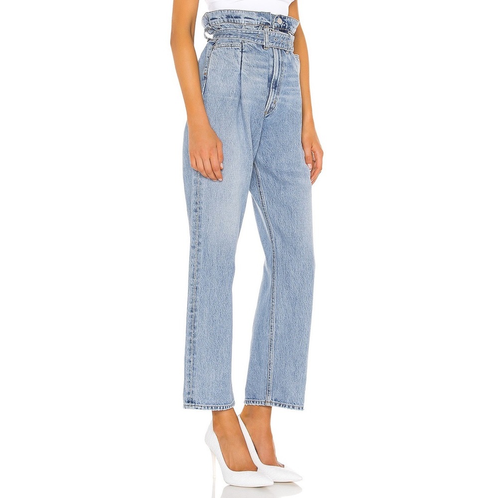 Agolde Light Blue High-Rise Paperbag Jeans - Picture 7 of 14